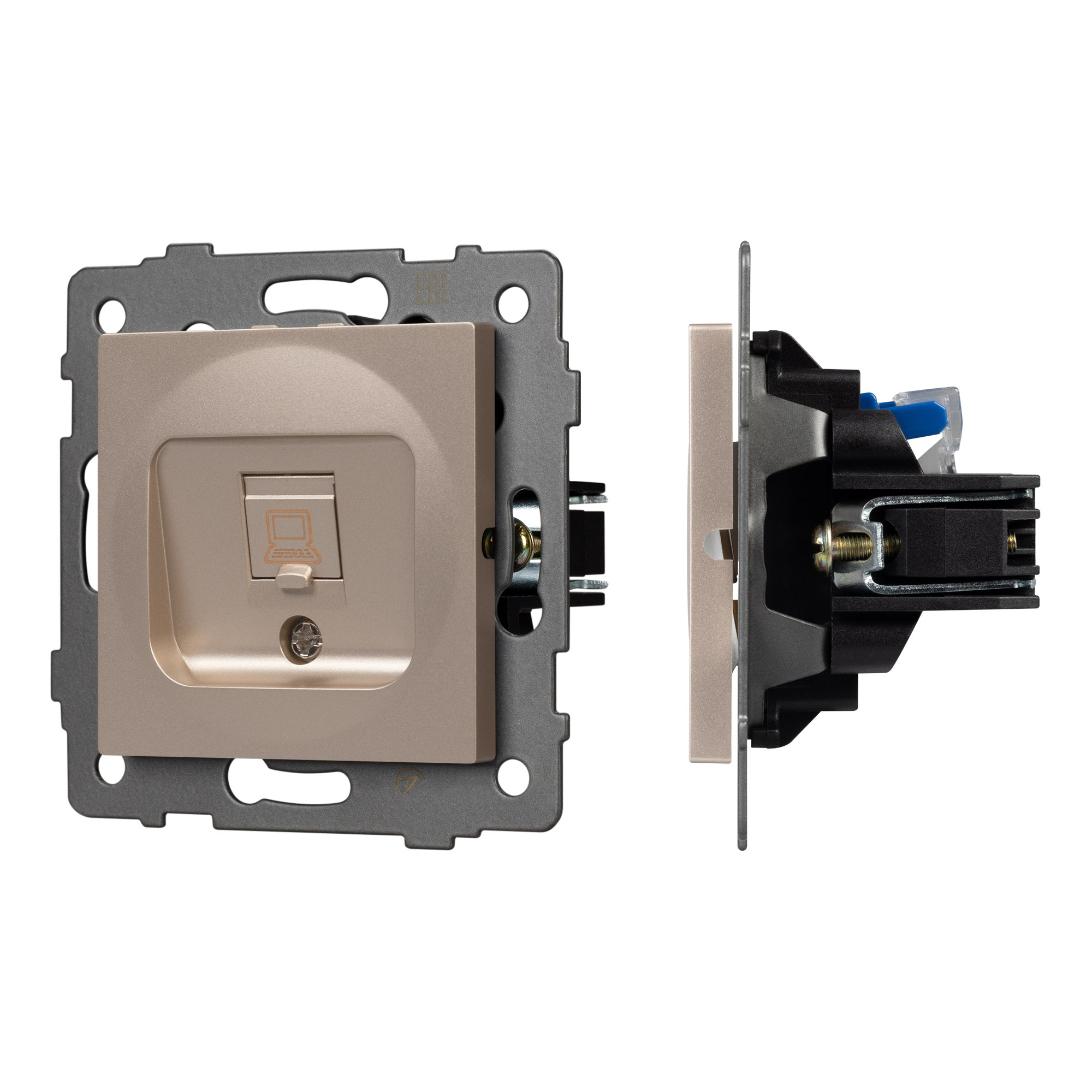 Механизм компьютерной розетки SCT-MPC1-PL-GD-V (RJ-45, CAT6) (Arlight, -)