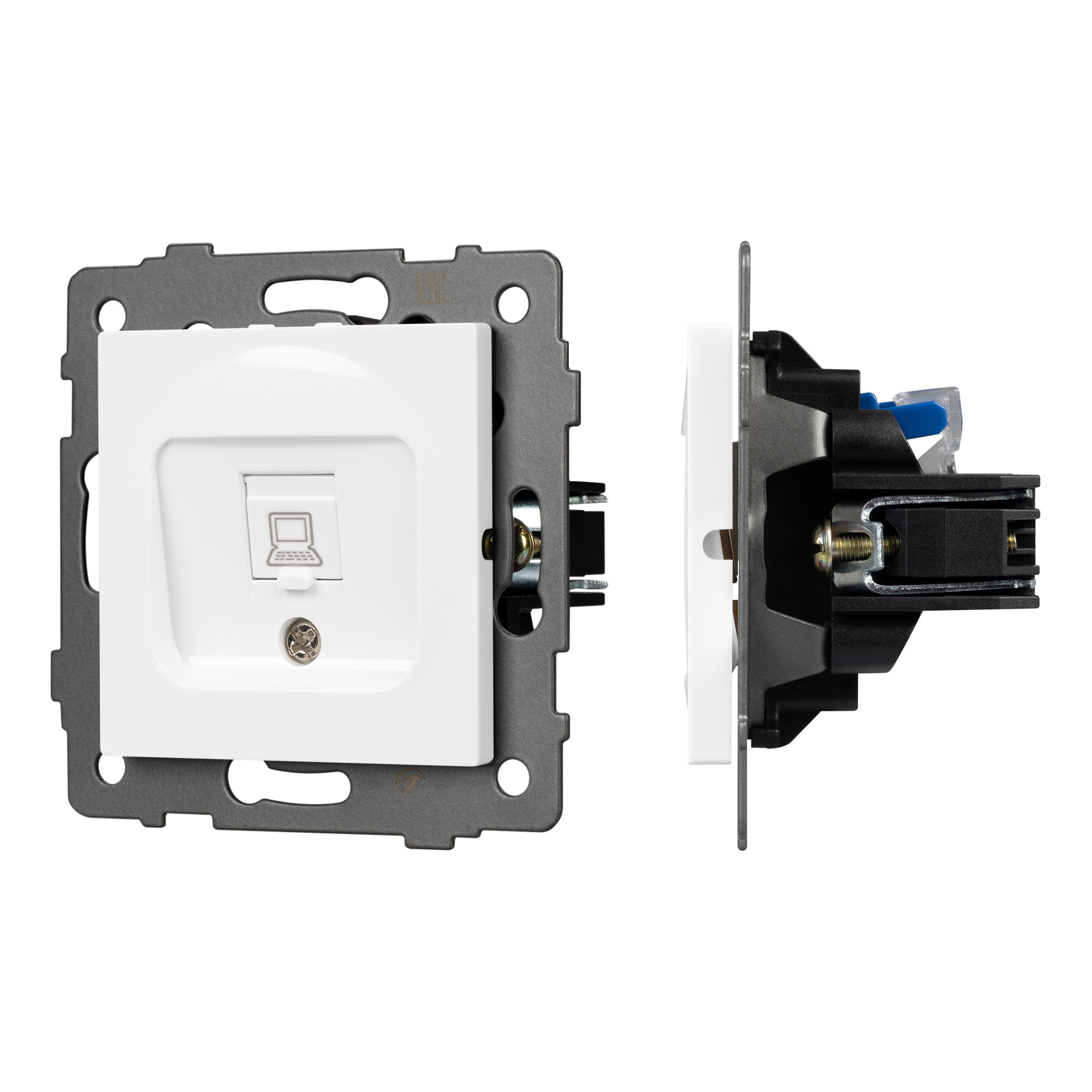 Механизм компьютерной розетки SCT-MPC1-PL-WH-V (RJ-45, CAT6) (Arlight, -)