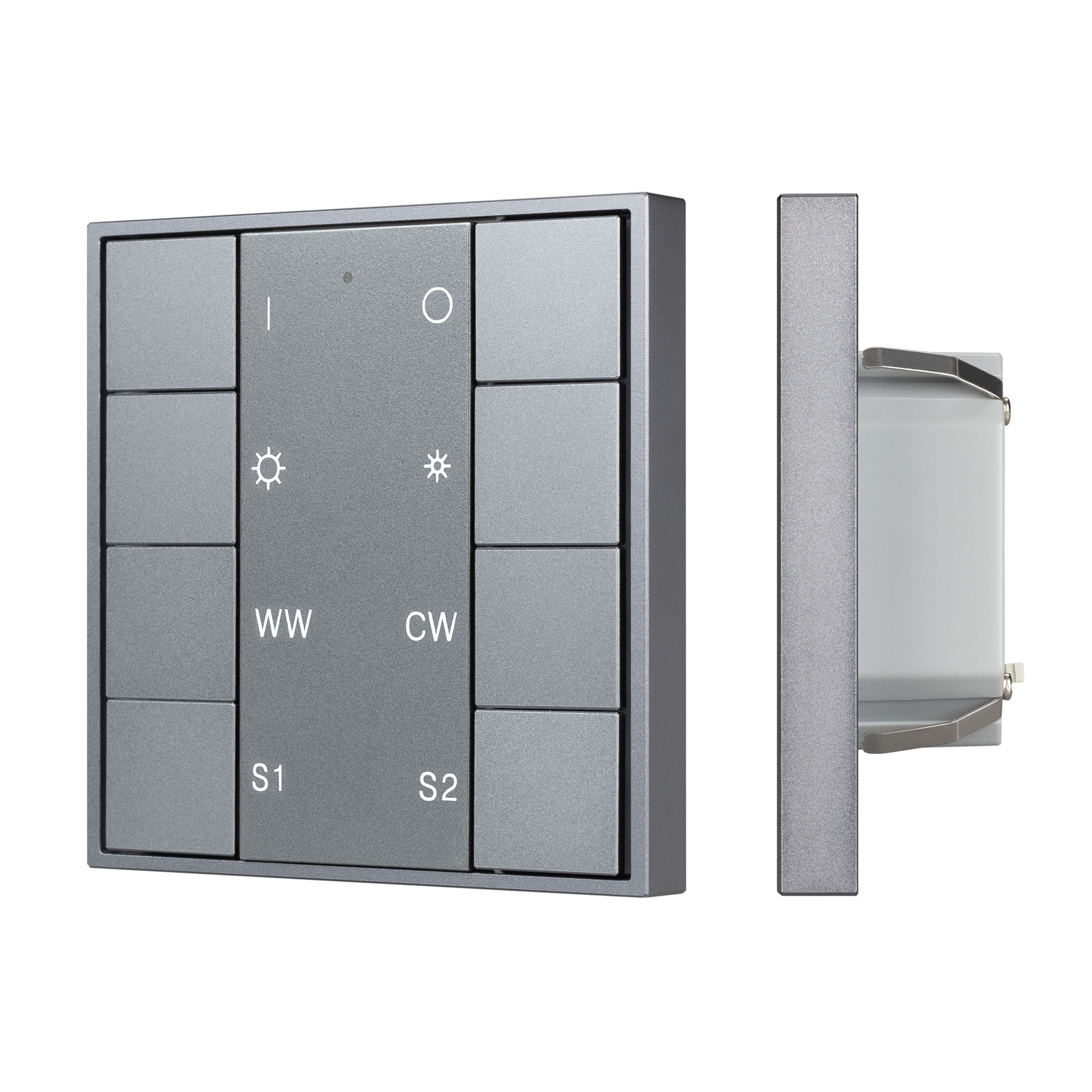 INTELLIGENT ARLIGHT Кнопочная панель DALI-201-23-1G-2SC-MIX-DT8-IN Silver (BUS, Frame) (IARL, IP20 Металл, 3 года)