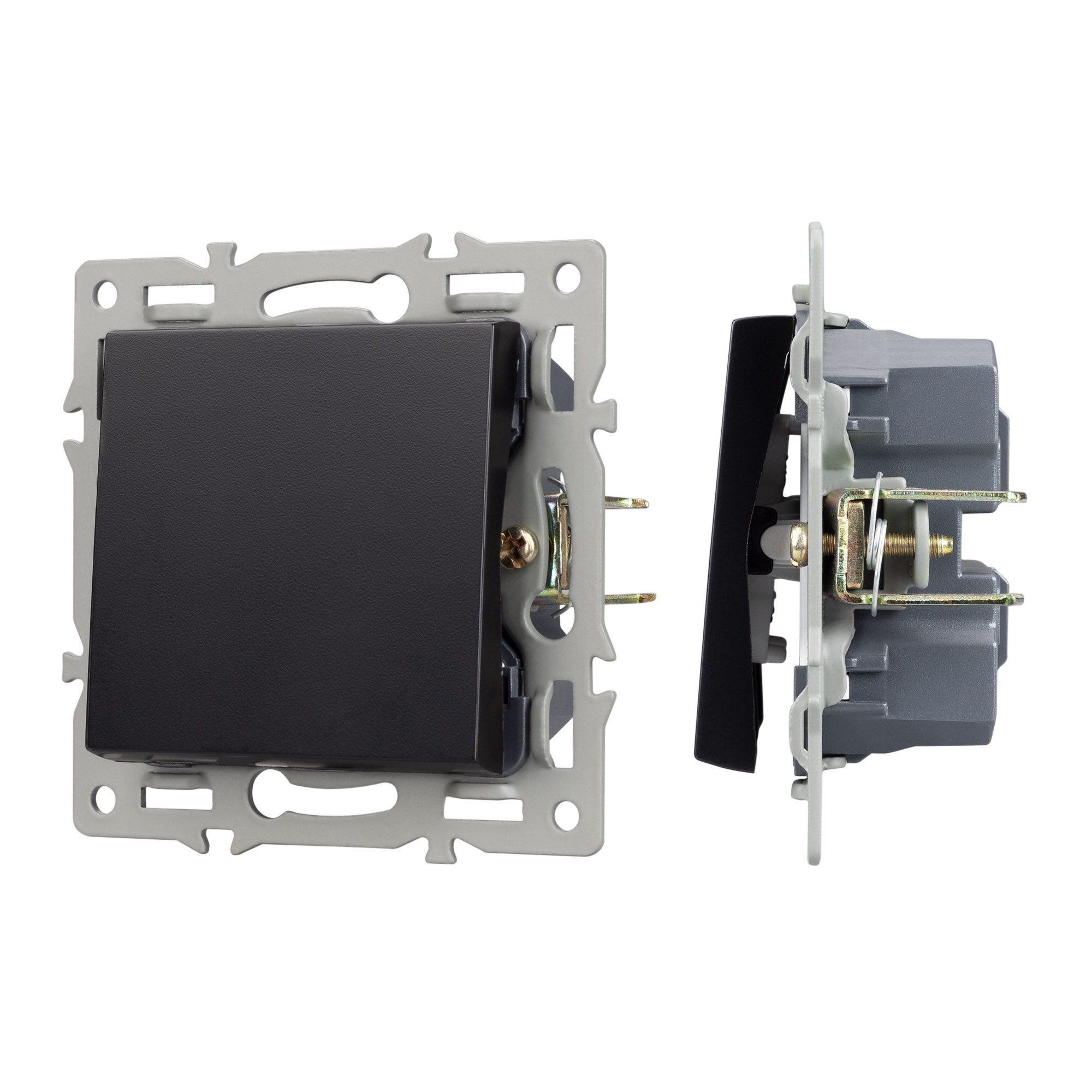 Механизм выключателя одноклавишный перекрёстный SWT-MKX1-PL-BK (250V, 16A) (Arlight, -)