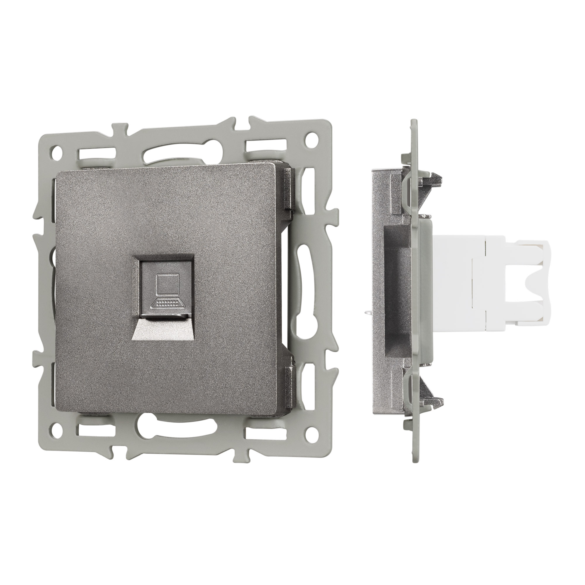 Механизм компьютерной розетки SCT-MPC1-PL-GR (RJ-45, CAT6) (Arlight, -)