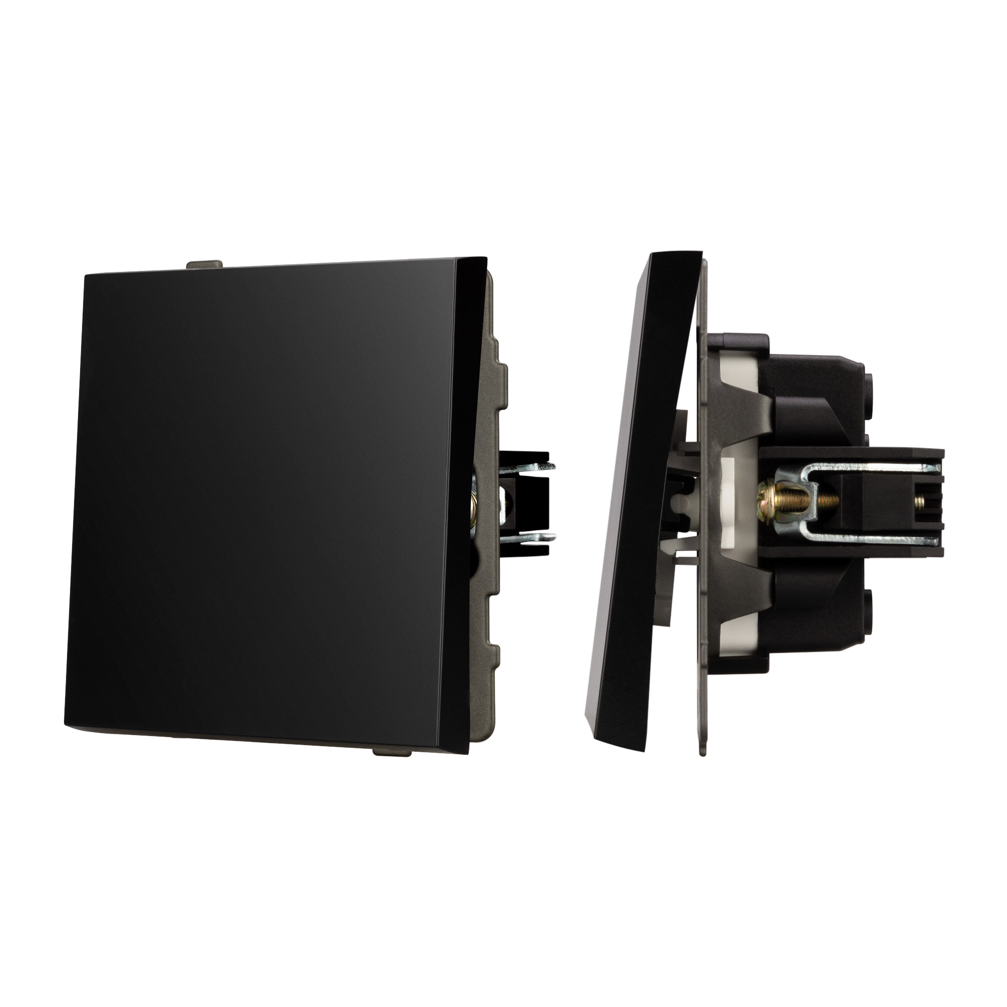 Механизм выключателя одноклавишный проходной SWT-TENDO-MKP1-PL-BK (230V, 10A) (Arlight, Черный)