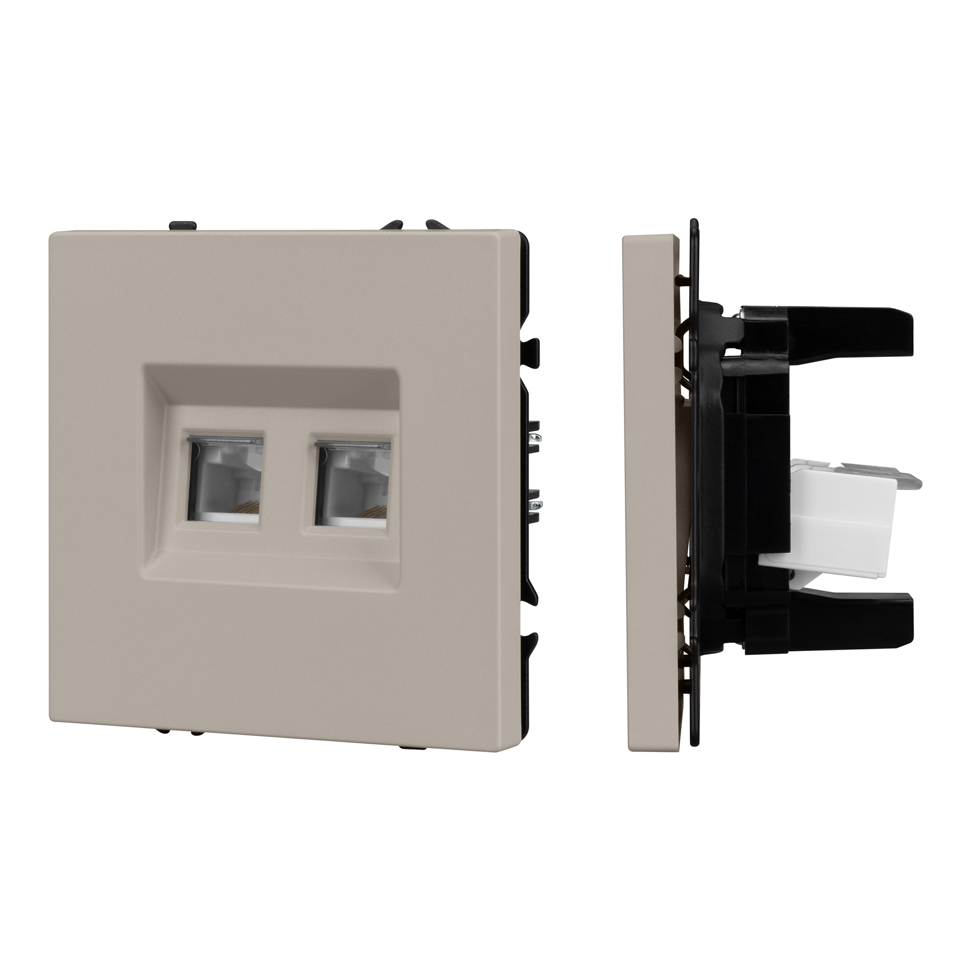 ARL NOBE Розетка телефонная двойная софт-тач кашемир SCT-MTL2-SFPL-CA (2хRJ-11, 4C) (Arlight, -)