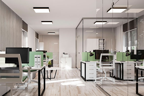 Светлый просторный офис в современном стиле