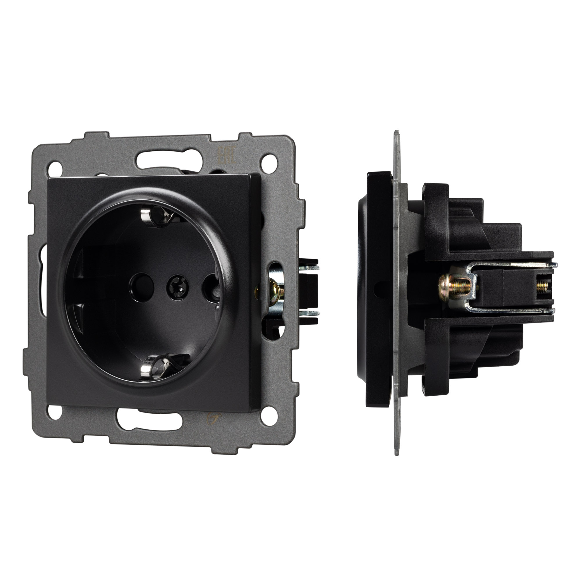 Механизм электрической розетки SCT-MEU1-PL-BK-V (250V, 16A) (Arlight, -)