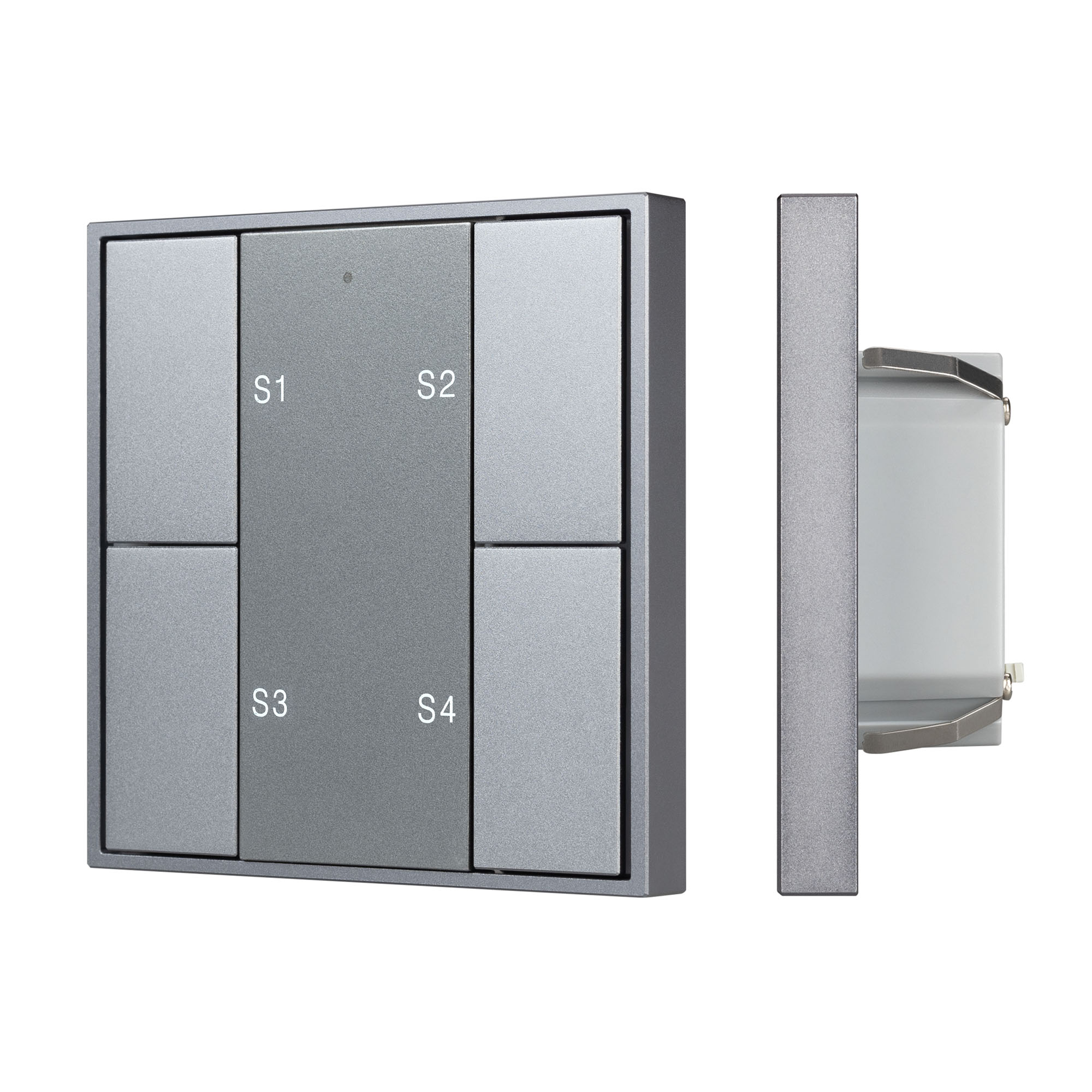 INTELLIGENT ARLIGHT Кнопочная панель DALI-201-23-1G-4SC-IN Silver (BUS, Frame) (IARL, IP20 Металл, 3 года)