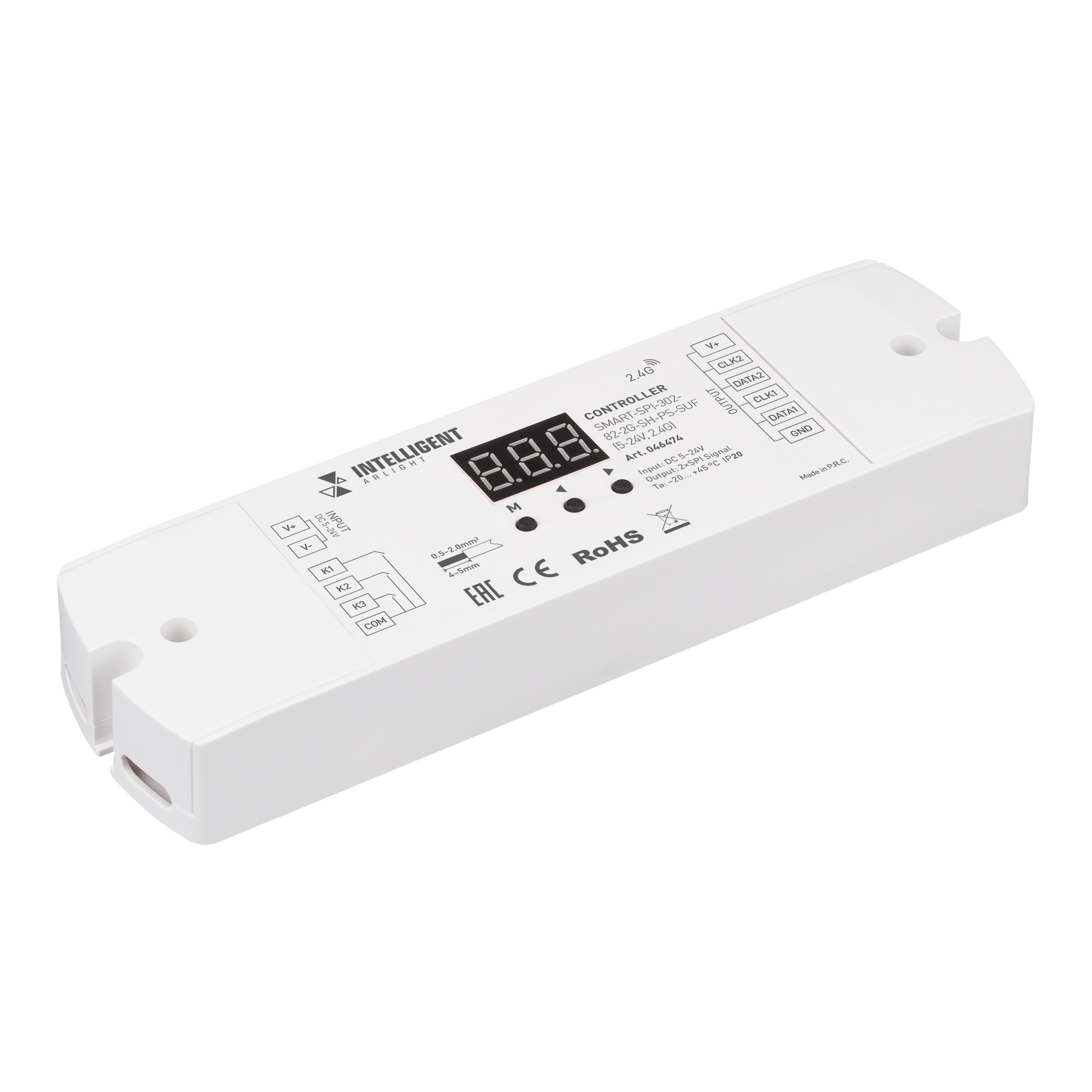 INTELLIGENT ARLIGHT Контроллер SMART-SPI-302-82-2G-SH-PS-SUF (5-24V, 2.4G) (IARL, IP20 Пластик, 5 лет)