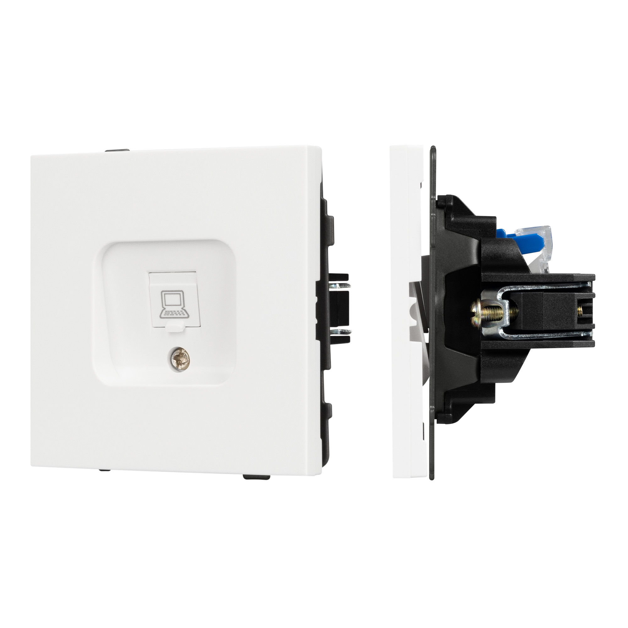 Механизм компьютерной розетки SCT-TENDO-MPC1-SFPL-WH (RJ-45, CAT6) (Arlight, Матовый белый)