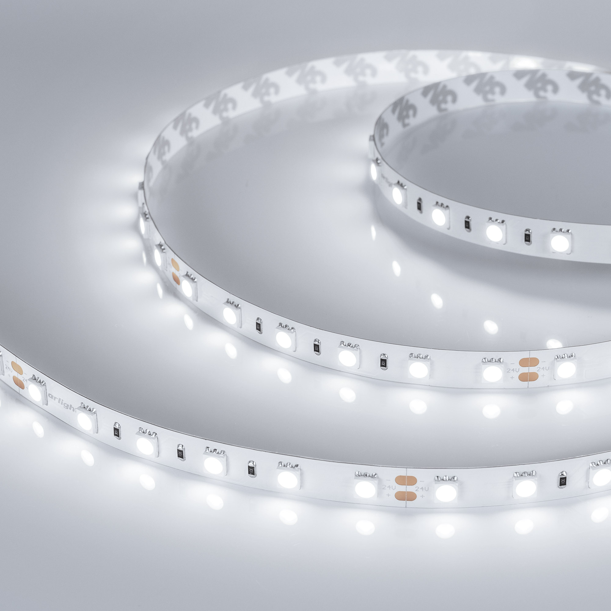 Светодиодная лента RT-B60-10mm 24V White6000 (14.4 W/m, IP20, 5060, 5m) (Arlight, 14.4 Вт/м, IP20)