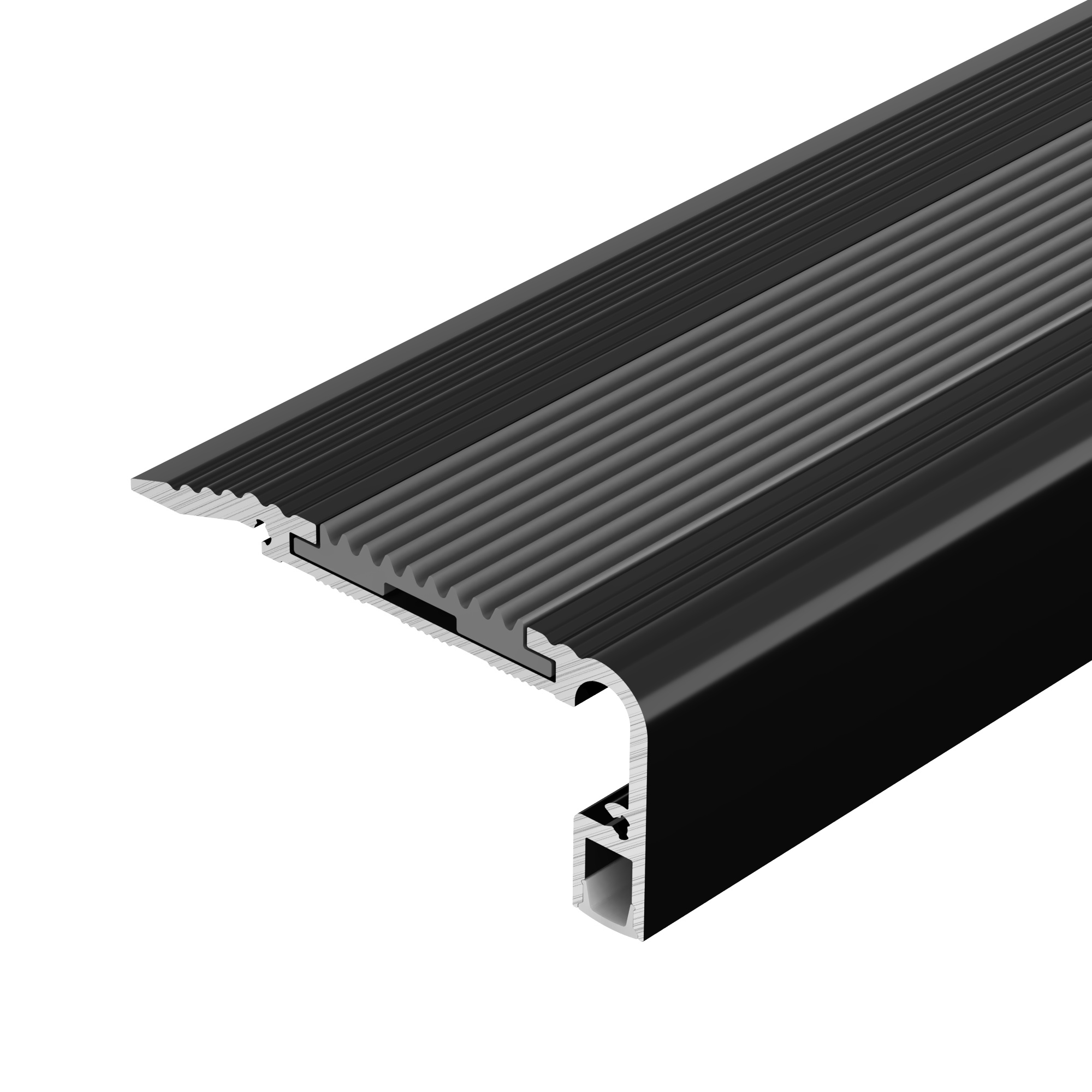 Профиль STAIR-W60-2000 ANOD BLACK (Arlight, Алюминий)