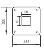 Опора OXOR-STER-Y-2000x100x100-L4000-50W Warm3000 (BK, 230V) IP65 (Arlight, Сталь)