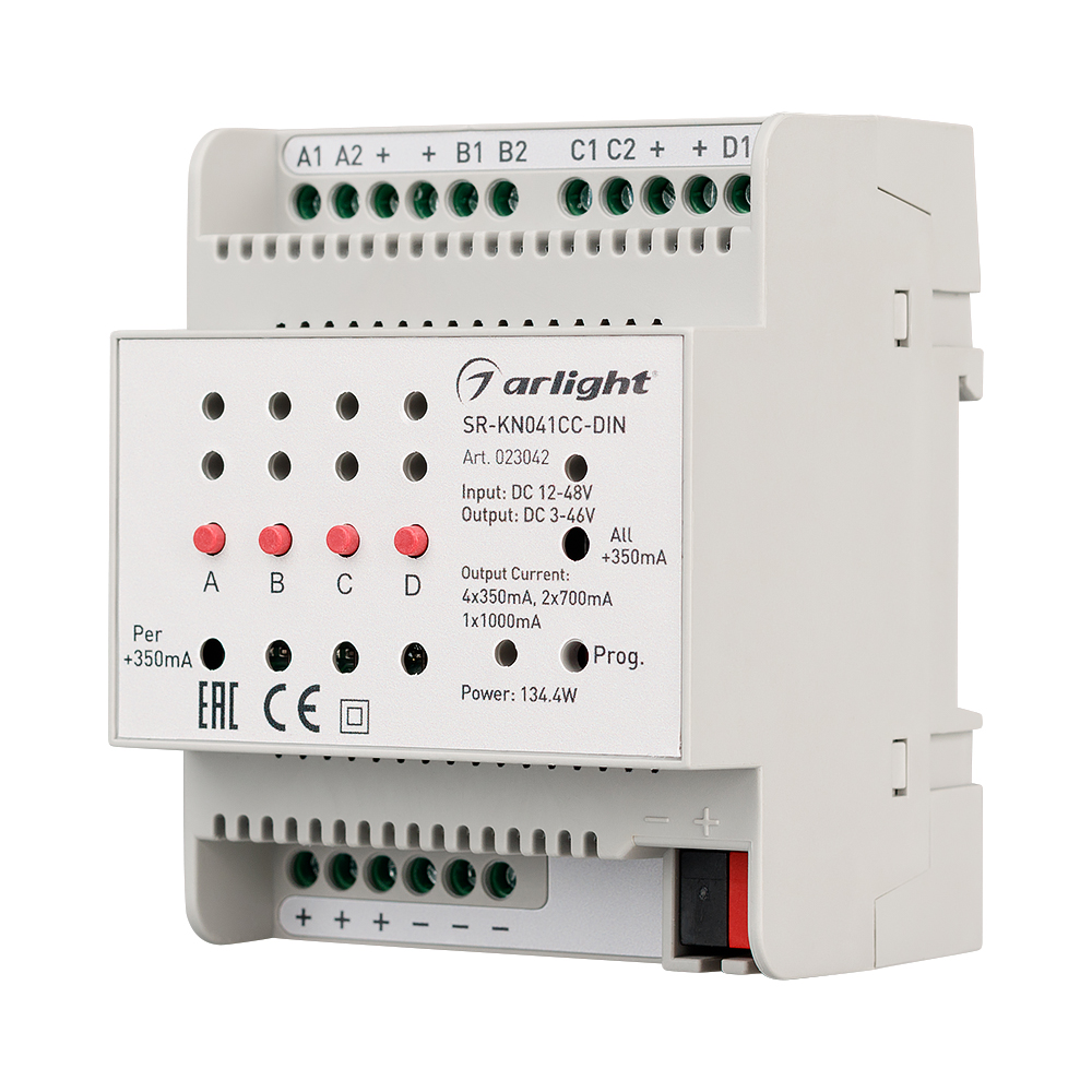 Контроллер тока SR-KN041CC-DIN (12-48V, 4x350/700mA) (Arlight, Контроллер)