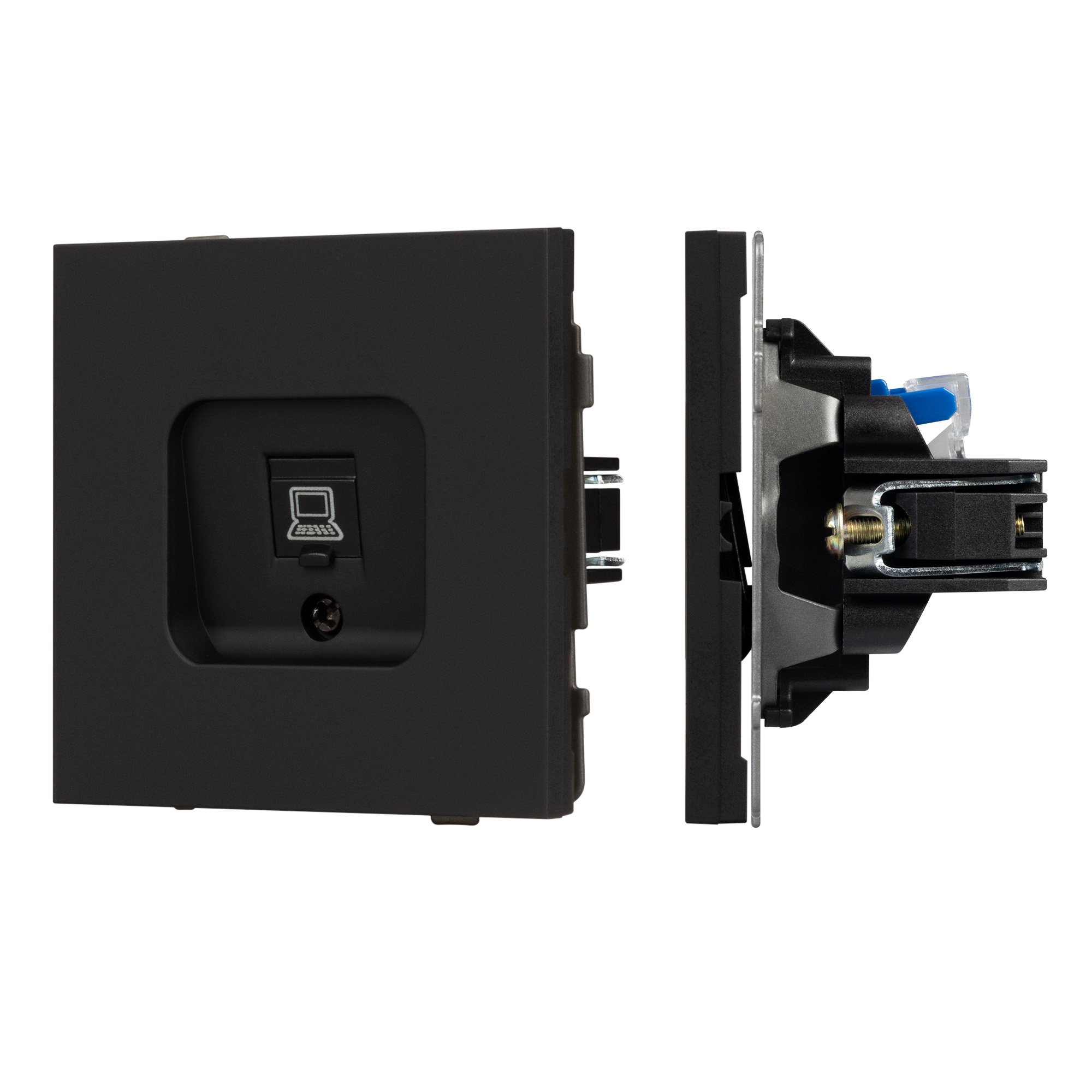 Механизм компьютерной розетки SCT-TENDO-MPC1-SFPL-BK (RJ-45, CAT6) (Arlight, Матовый черный)