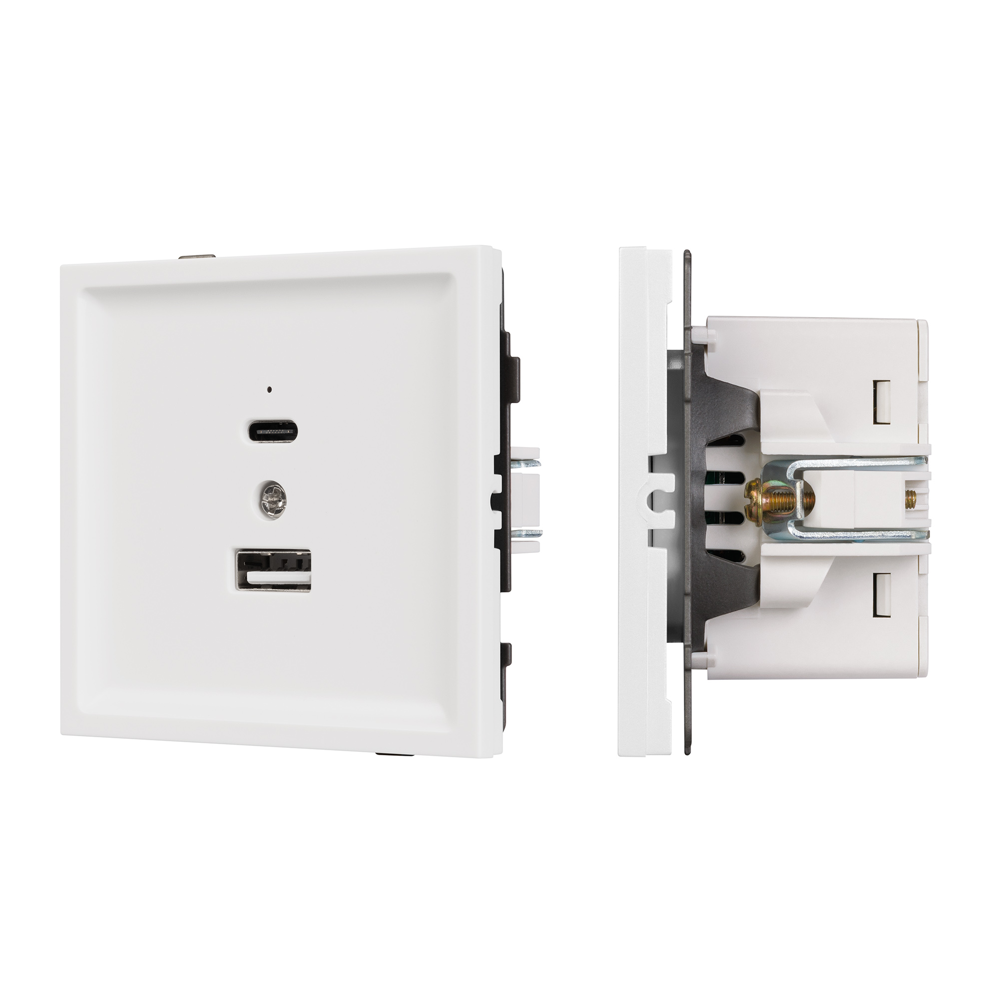 Механизм USB розетки SCT-TENDO-MUAC-PL-WH (5V, 3A, QC3) (Arlight, Белый)