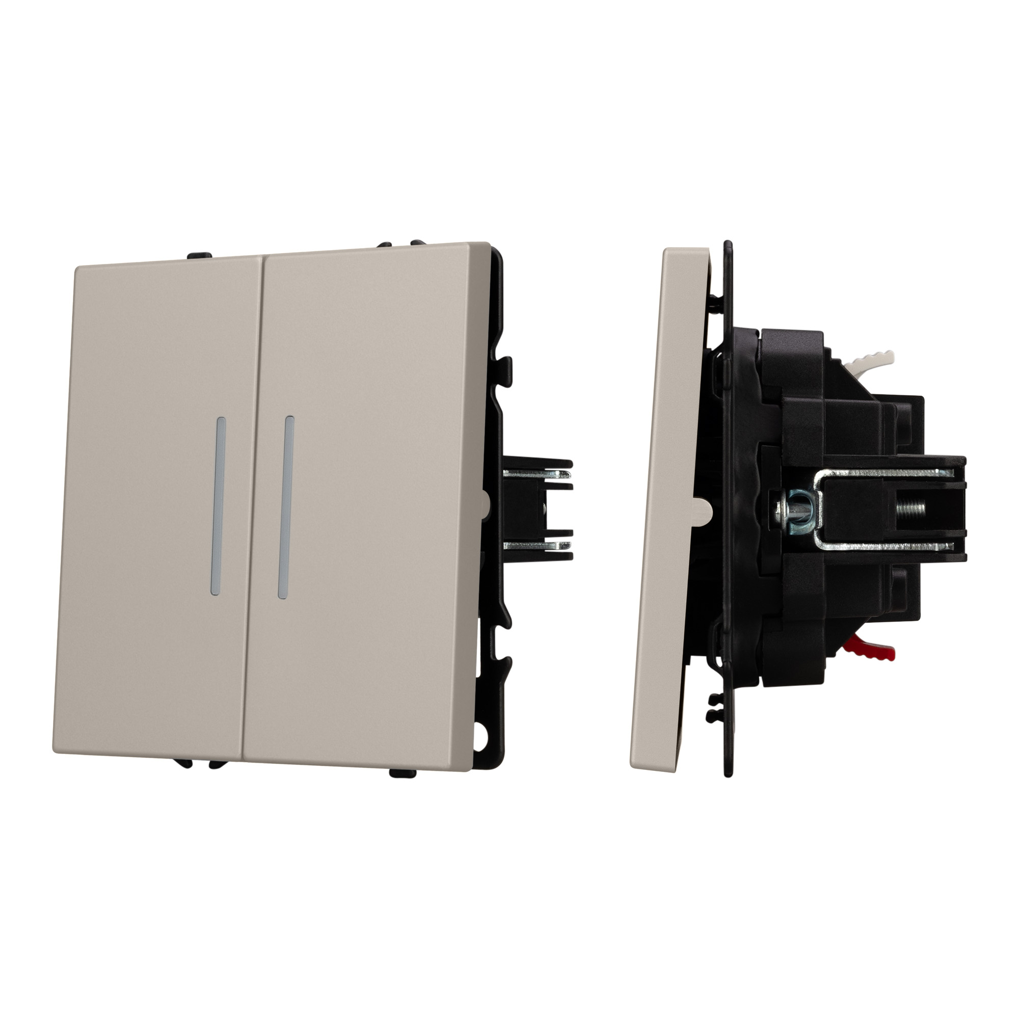 ARL NOBE Выключатель проходной 2 кл подсветка софт-тач кашемир SWT-MKP2-SFPL-L-CA (250V, 10A) (Arlight, -)