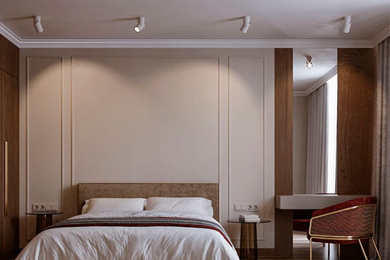 Сдержанная респектабельность спальни с элементами в стиле арт-деко
