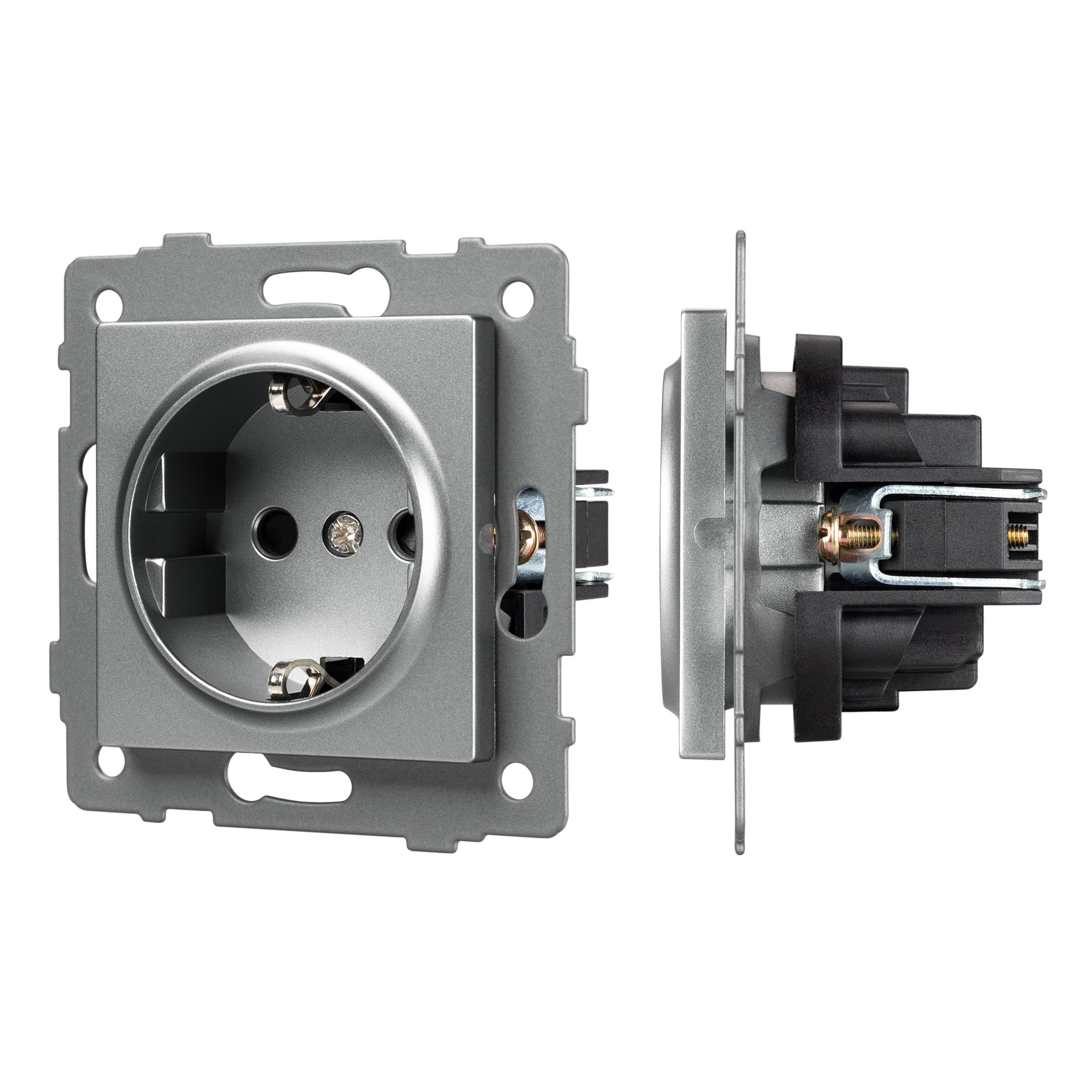 Механизм электрической розетки SCT-MEU1-PL-GR-V (250V, 16A) (Arlight, -)