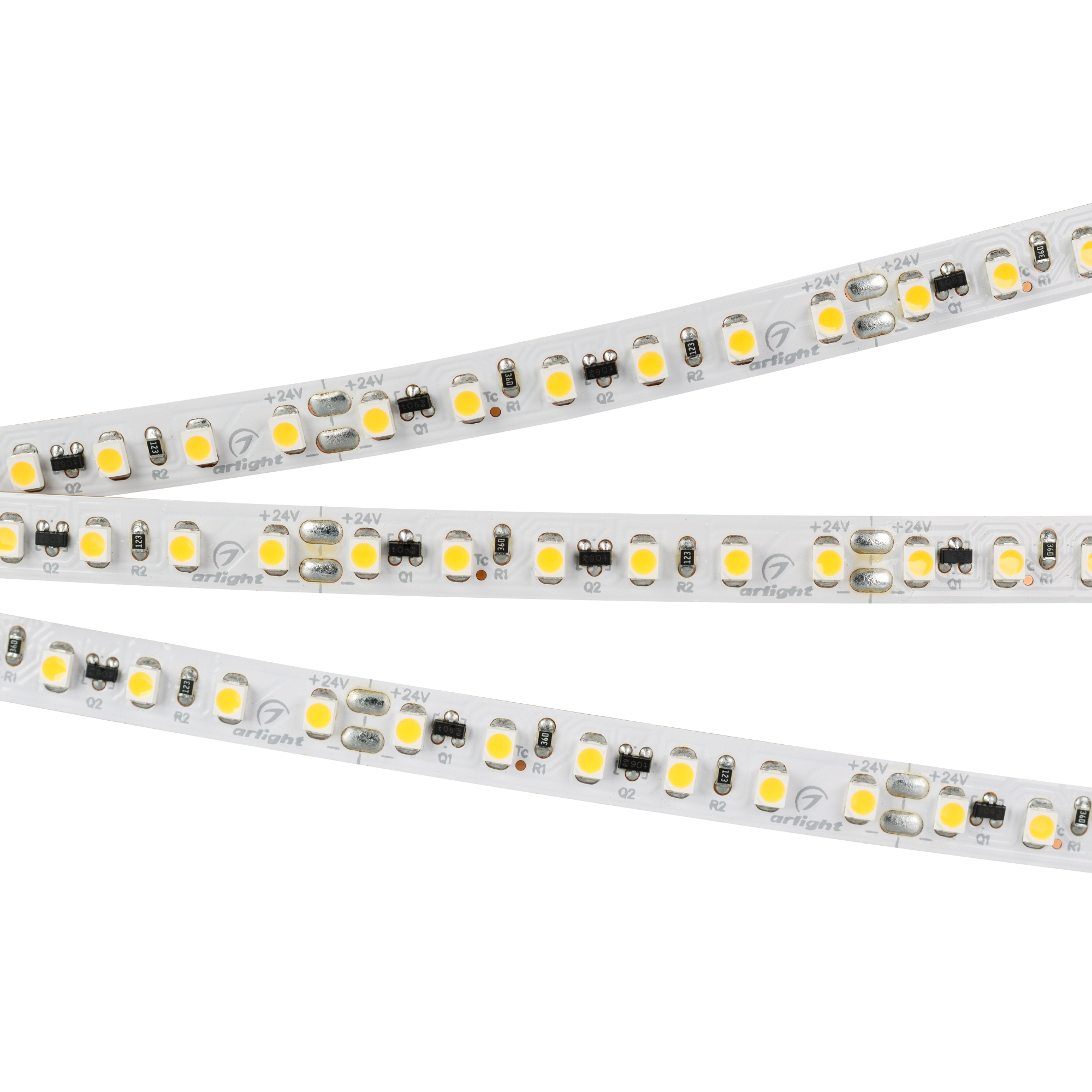 Светодиодная лента RT-10000 24V Warm3000 2x (3528, 120 LED/m, 10m) (Arlight, 9.6 Вт/м, IP20)