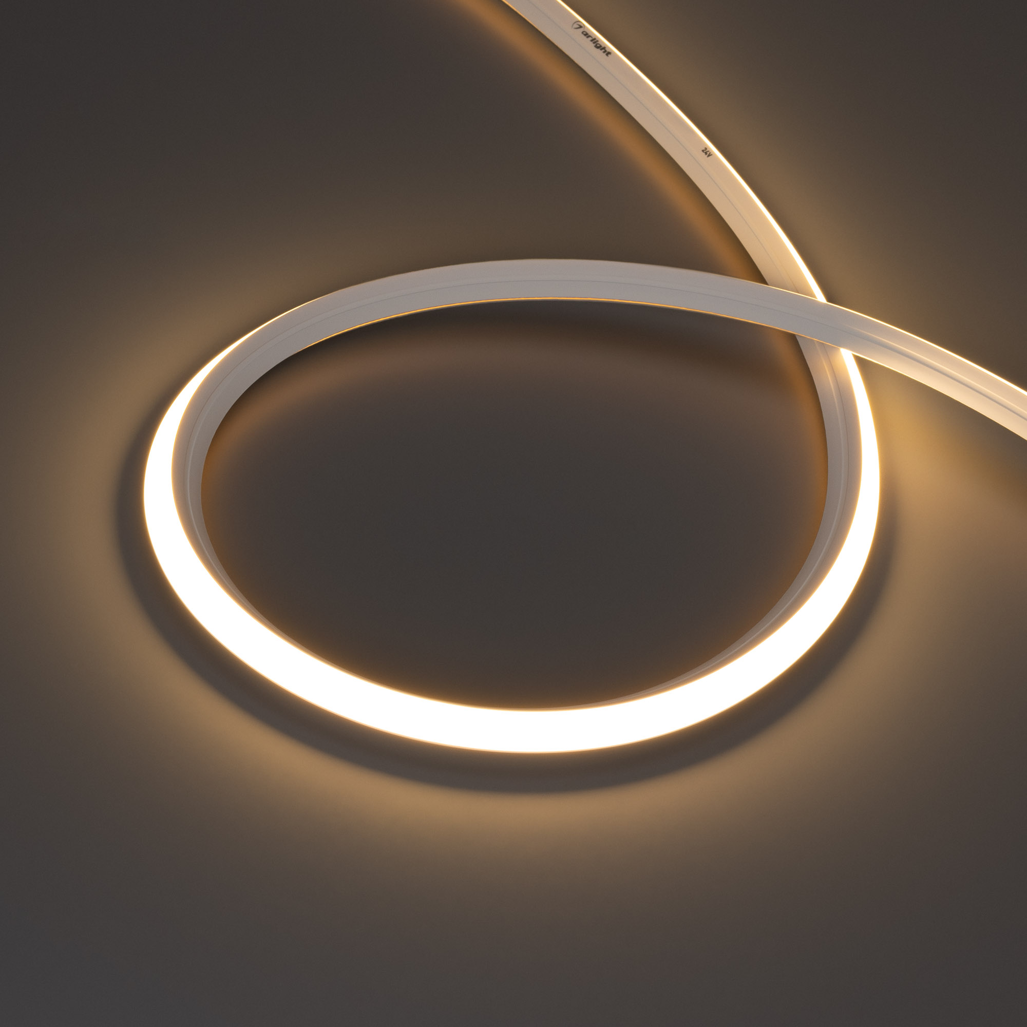Лента герметичная MOONLIGHT-3D-X544-10x10mm 24V Warm3000 (8 W/m, IP67, 5m, wire x1) (Arlight, Вывод боковой, 5 лет)