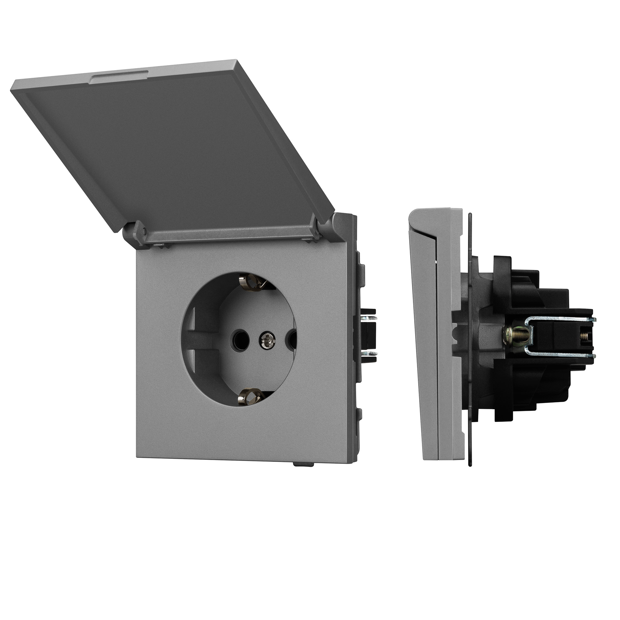 Механизм розетки влагозащищённый SCT-TENDO-MCP-PL-GR (230V, 16A) (Arlight, Графитовый)
