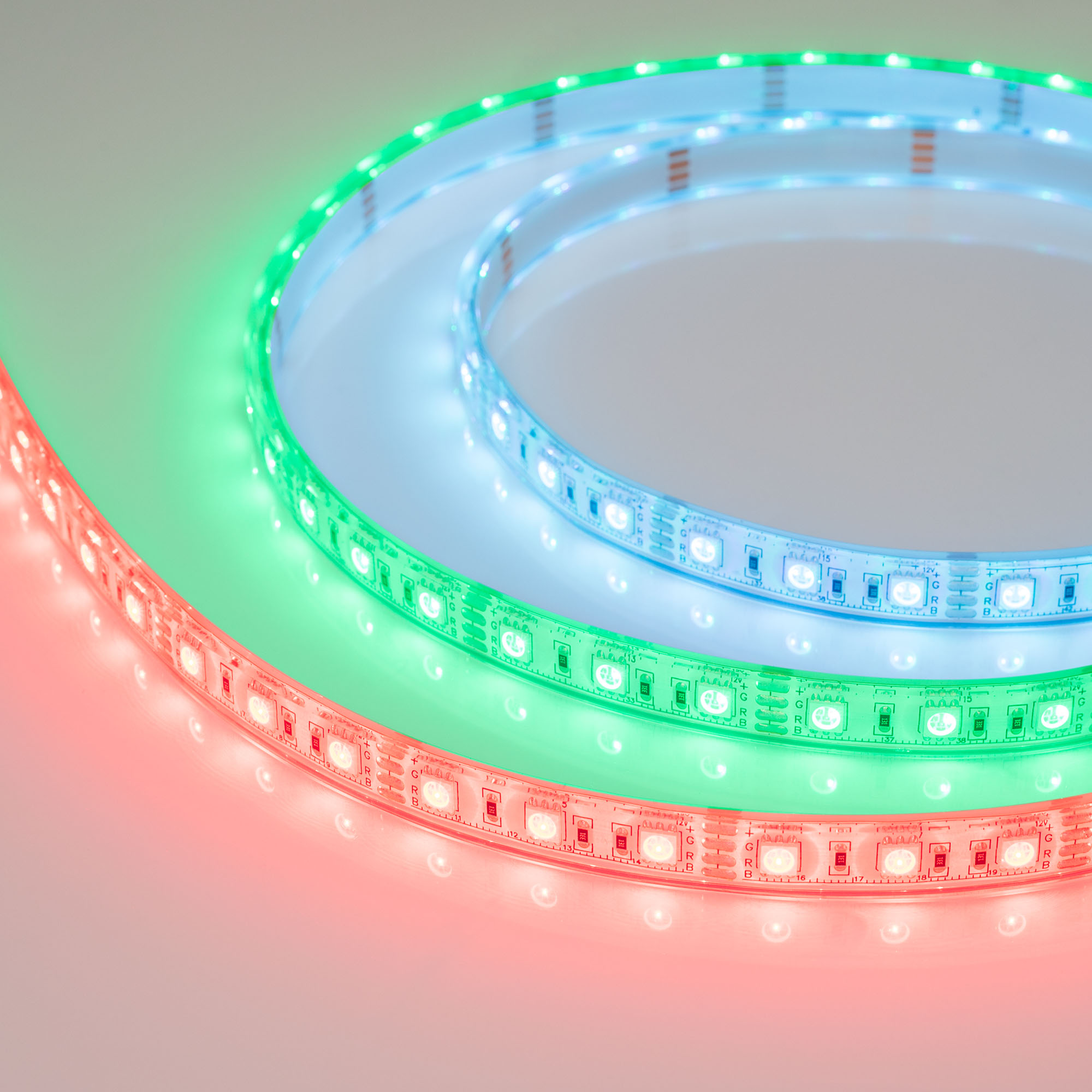 Светодиодная лента герметичная RTW-PU-B60-12.5mm 12V RGB (14.4 W/m, IP68, Wire 2m, 5m) (Arlight, -)