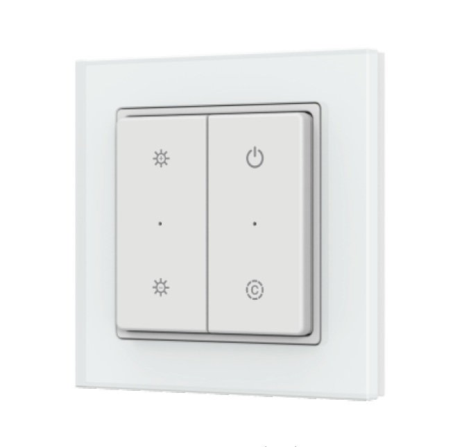 INTELLIGENT ARLIGHT Кнопочная панель SMART-RF-801-22-MULTI белая, квадрат. (3V, стекло, 2.4G) (IARL, IP20 Пластик, 5 лет)