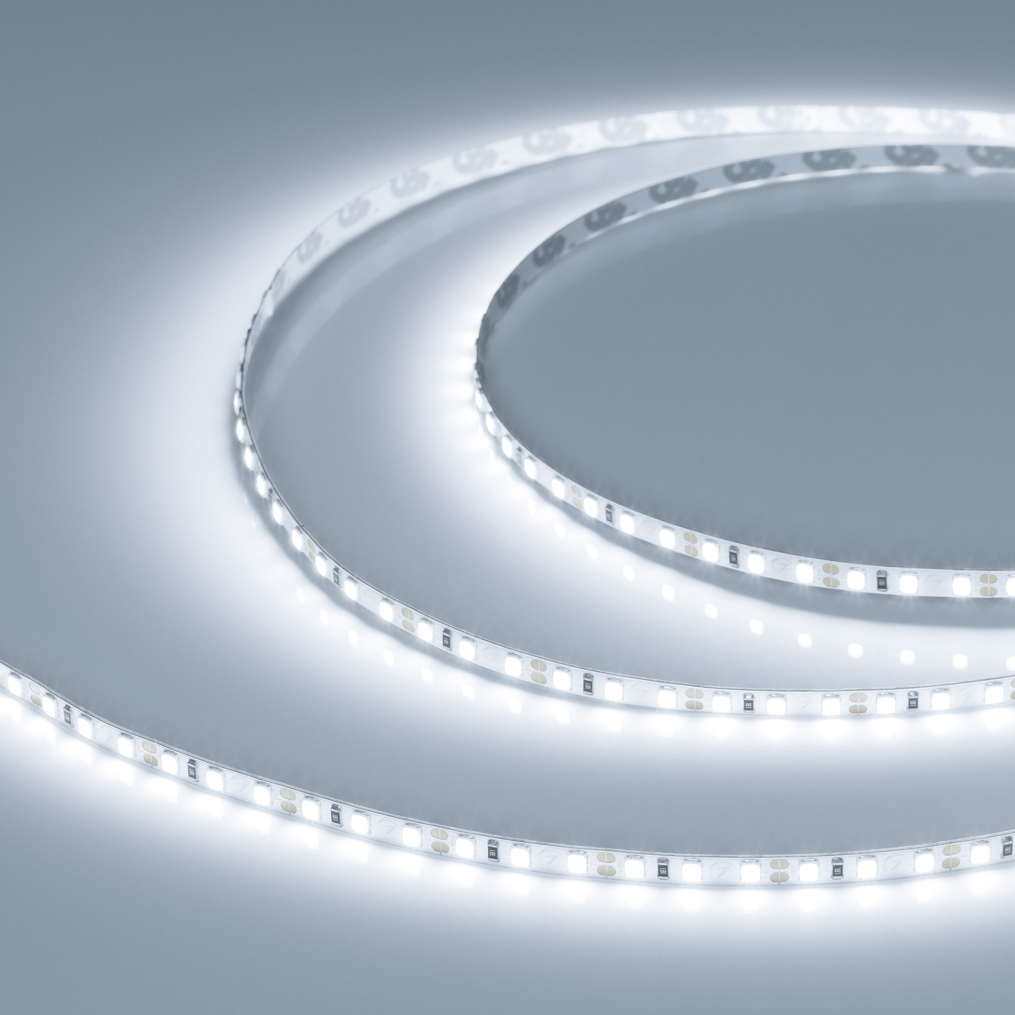 Светодиодная лента RT-A120-5mm 12V White6000 (9.6 W/m, IP20, 2835, 5m) (Arlight, 9.6 Вт/м, IP20)