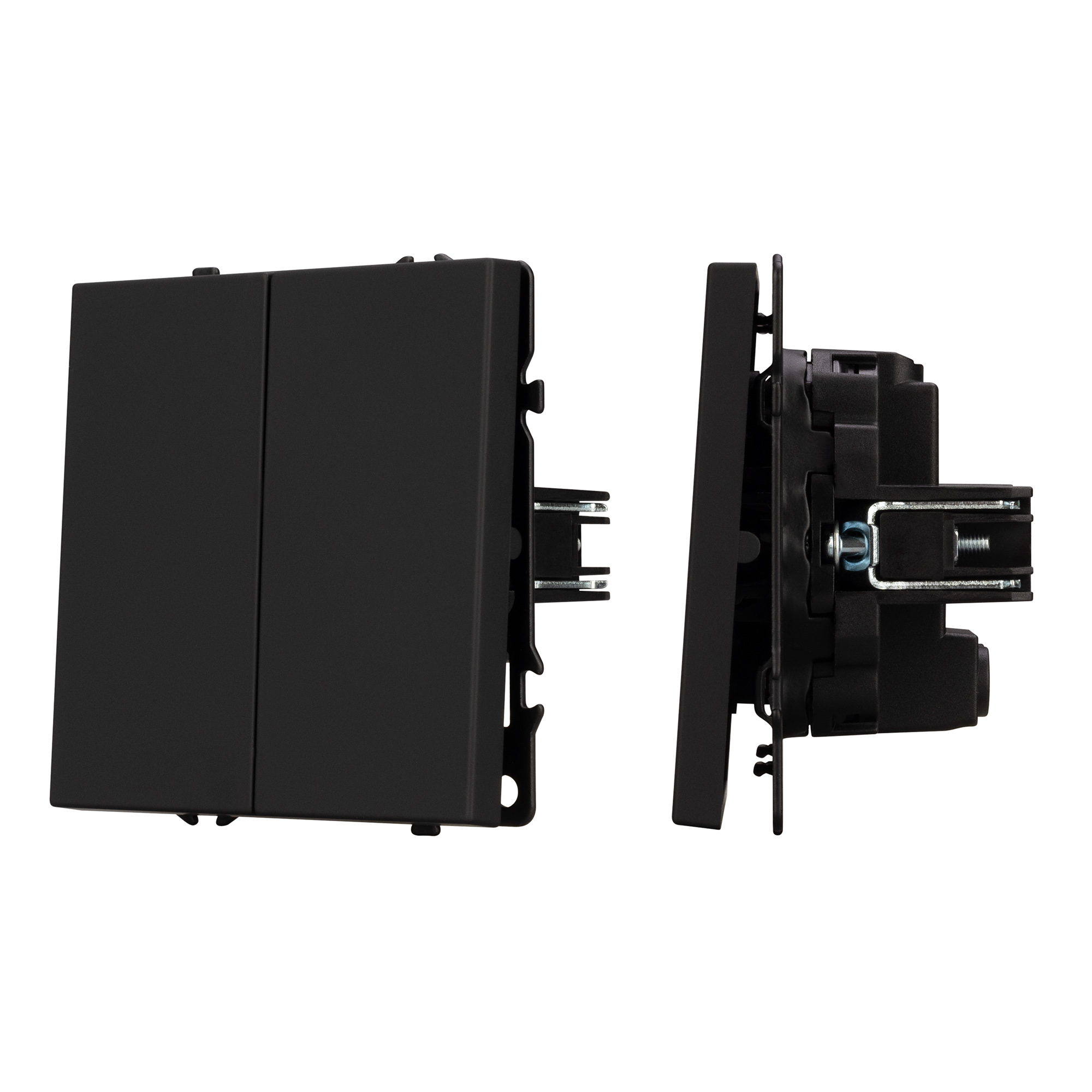 ARL NOBE Выключатель перекрёстный 2 кл софт-тач черный оникс SWT-MKX2-SFPL-BK (250V, 10A) (Arlight, -)