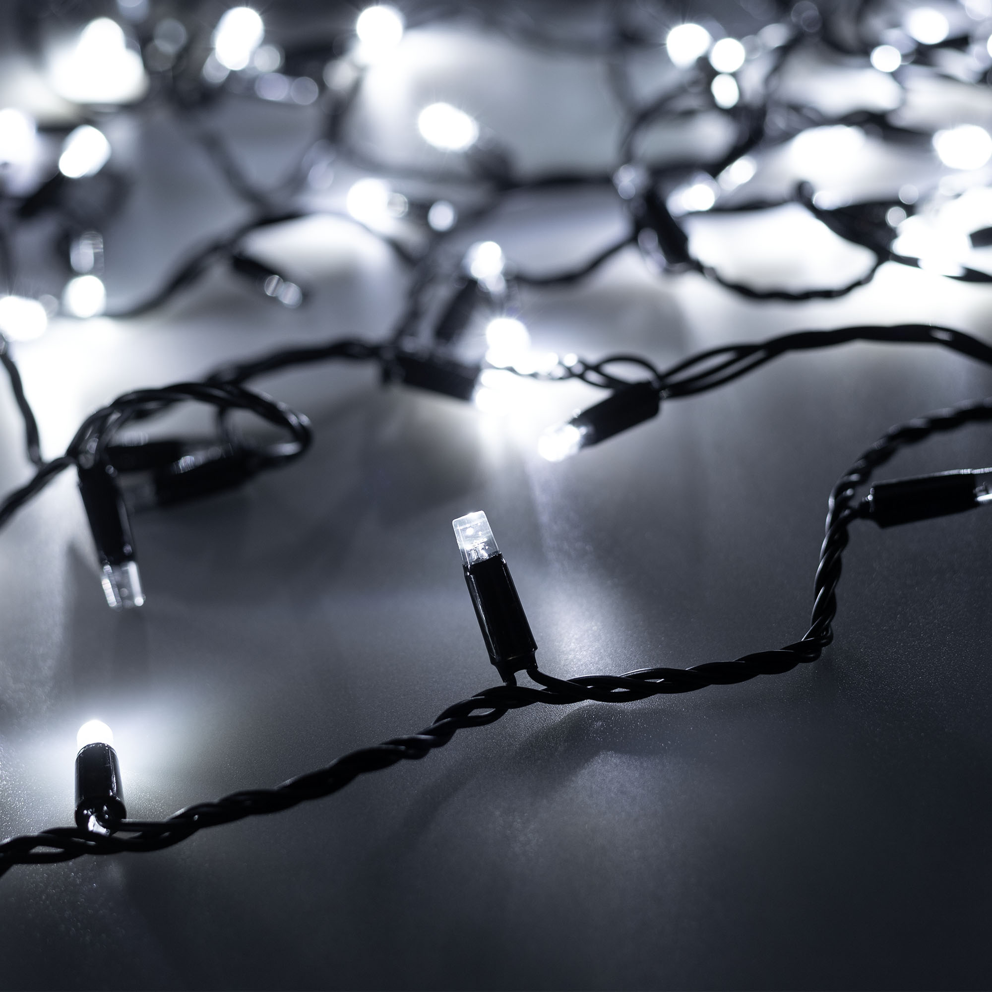 Светодиодная гирлянда ARD-STRING-CLASSIC-1000-BLACK-100LED-PULSE White (230V, 7W) (Ardecoled, IP65, 1 год)