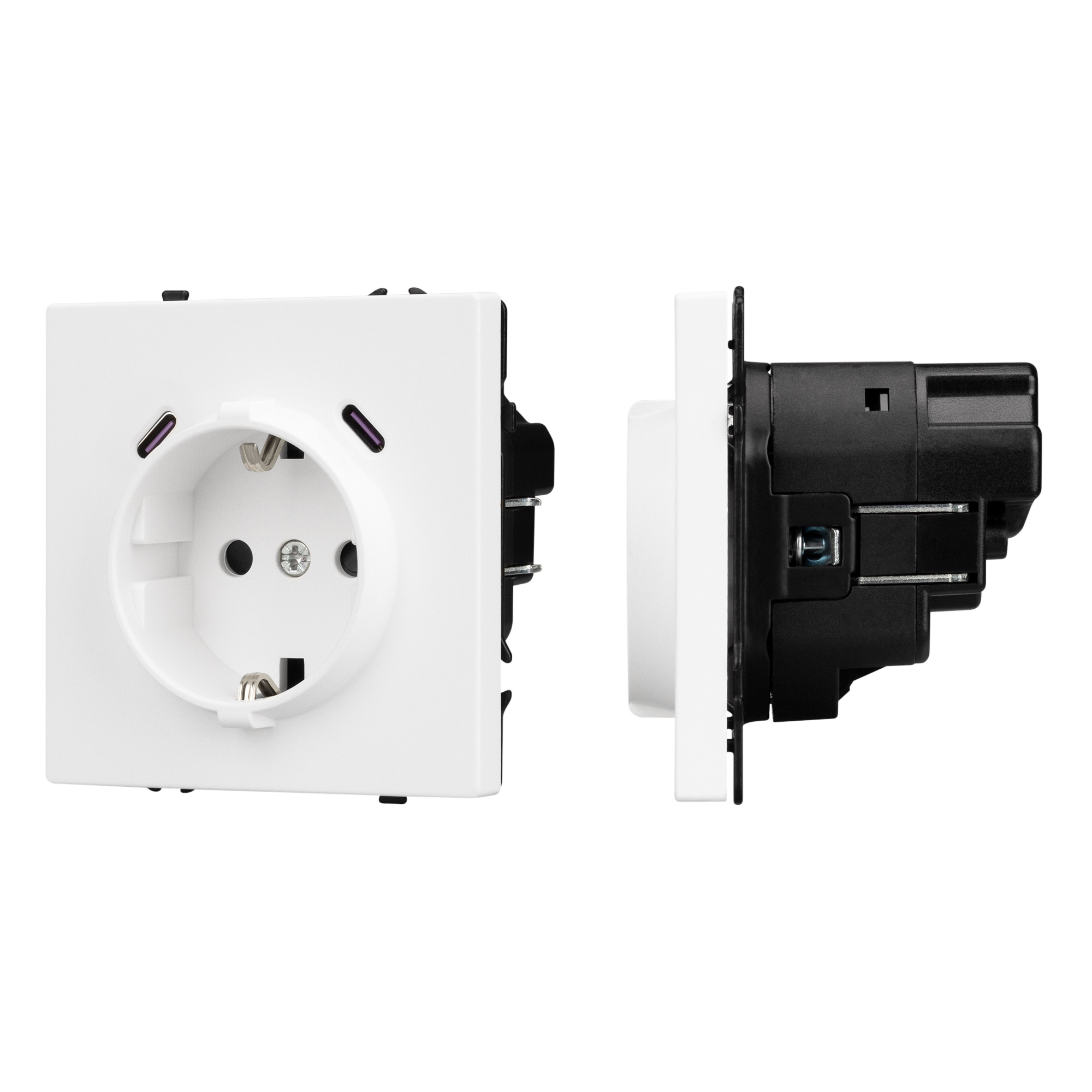 ARL NOBE Розетка зк со шторками с USB тип C+С софт-тач белый кварц SCT-MUCC-SFPL-WH (250V, 16A) (Arlight, -)