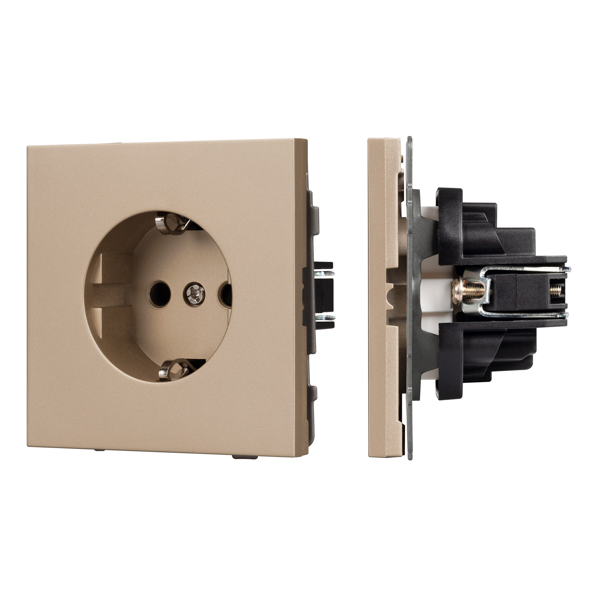 Механизм электрической розетки SCT-TENDO-MEU1-PL-GD (230V, 16A) (Arlight, Песочный)