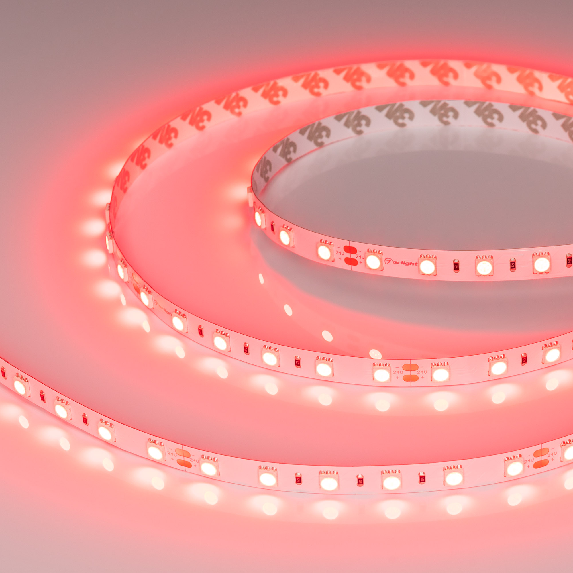 Светодиодная лента RT-B60-10mm 24V Red (14.4 W/m, IP20, 5060, 5m) (Arlight, Открытый)