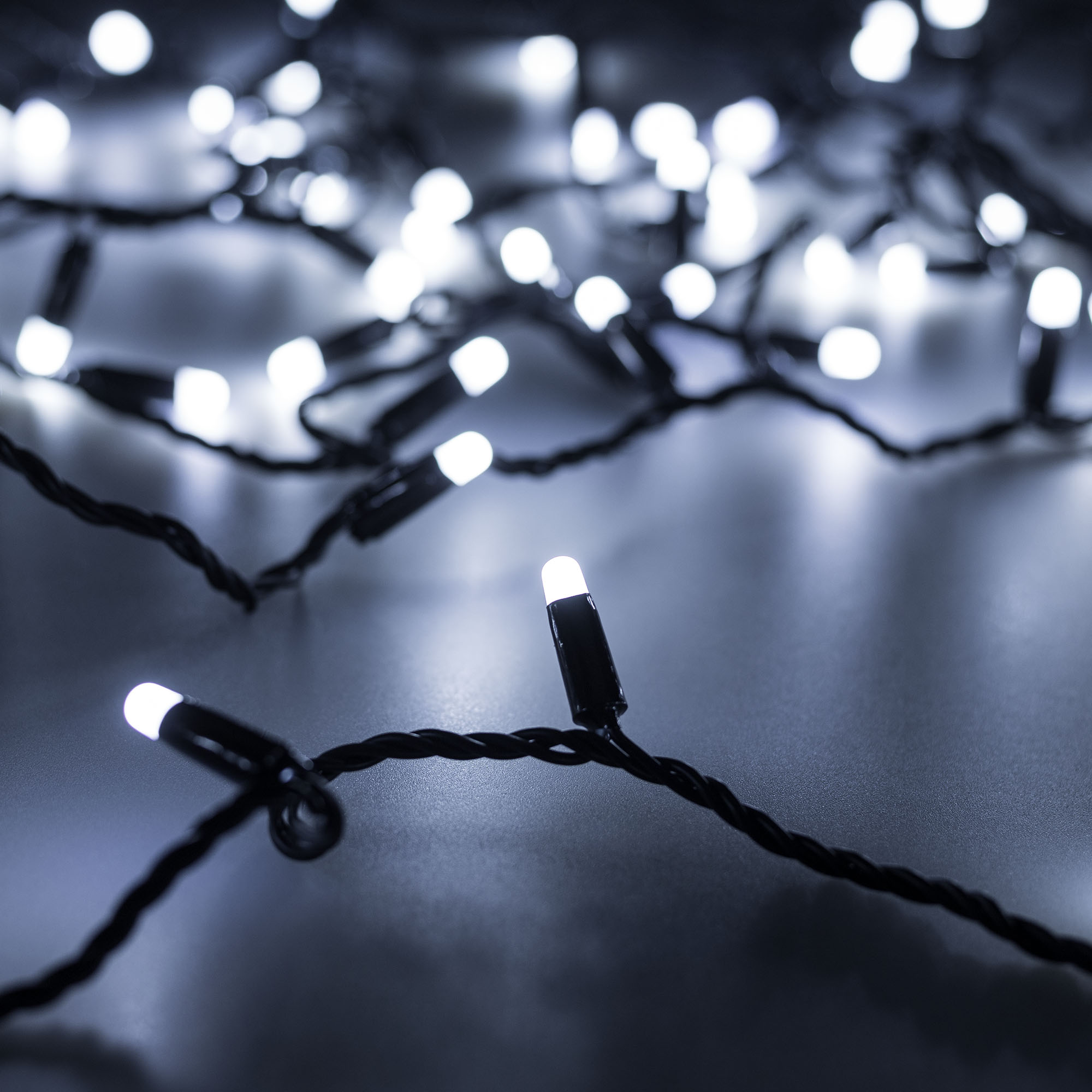 Светодиодная гирлянда ARD-STRING-CLASSIC-1000-BLACK-100LED-MILK-PULSE White (230V, 7W) (Ardecoled, IP65, 1 год)