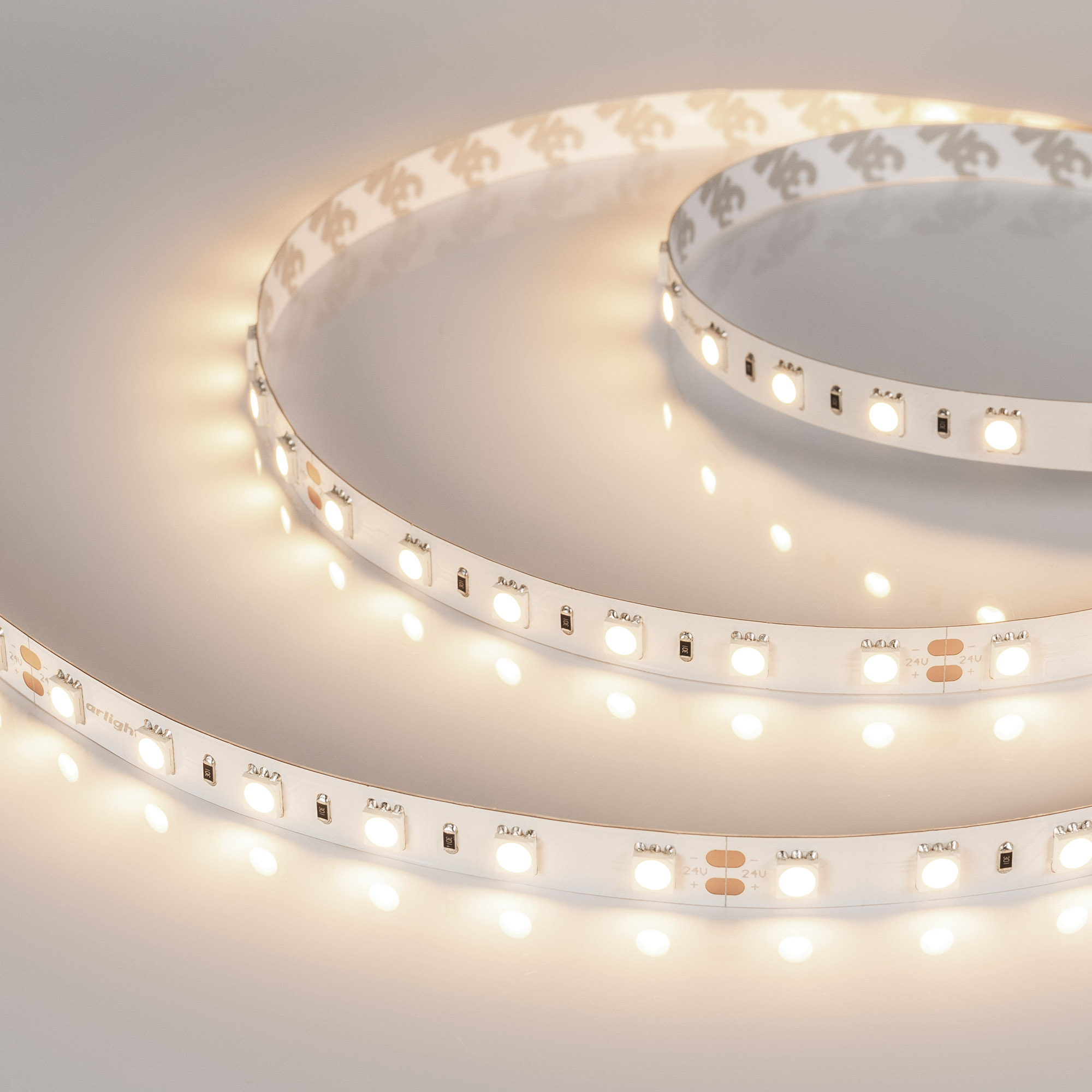 Светодиодная лента RT-B60-10mm 24V Warm3000 (14.4 W/m, IP20, 5m) (Arlight, Открытый)
