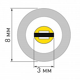 Светодиодная лента герметичная LUNA-X960-D8mm 24V Warm3000 (8 W/m, IP65, 360deg, 5m) (Arlight, CRI>90)