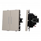 ARL NOBE Выключатель 2 кл подсветка софт-тач кашемир SWT-MK02-SFPL-L-CA (250V, 10A) (Arlight, -)