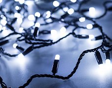 Светодиодная гирлянда ARD-STRING-CLASSIC-10000-BLACK-100LED-MILK-FLASH White (230V, 7W) (Ardecoled, IP65, 1 год)
