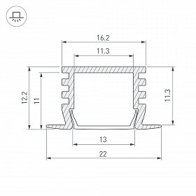 Профиль PDS-F-2000 ANOD Black (Arlight, Алюминий)
