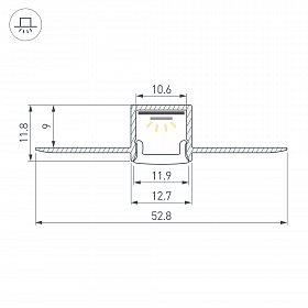 Профиль FANTOM-BENT-W12-TOP-2000 ANOD (Arlight, Алюминий)