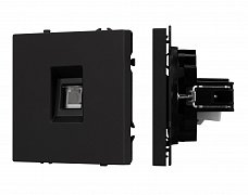 ARL NOBE Розетка телефонная софт-тач черный оникс SCT-MTL1-SFPL-BK (RJ-11, 4C) (Arlight, -)