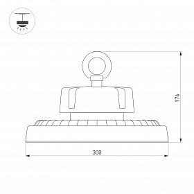Светильник SP-ERCON-R300-200W White5000 (BK, 60 deg, 230V) (Arlight, IP65 Металл, 5 лет)