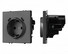 ARL NOBE Розетка зк со шторками с USB тип C+С софт-тач серый базальт SCT-MUCC-SFPL-GR (250V, 16A) (Arlight, -)