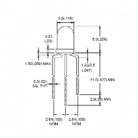 Светодиод ARL-3014EGC/3L (Arlight, 3мм (круглый))