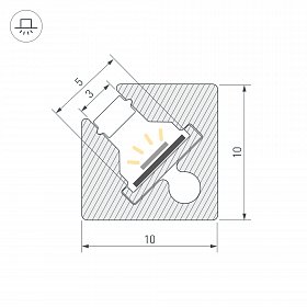 Профиль c экраном SL-KANT-H10-SQUARE-2000 CHAMPAGNE GOLD (Arlight, Алюминий+пластик)