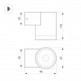 Светильник LGD-RAY-WALL-R65-12W Day4000 (GR, 6 deg, 230V) (Arlight, IP65 Металл, 3 года)