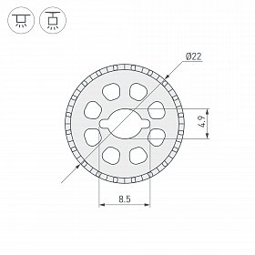 Силиконовый профиль WPH-FLEX-ROPE-D22-360deg-S8-10m WHITE (Arlight, Силикон)