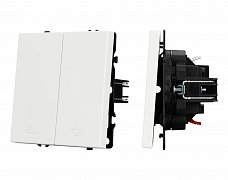 ARL NOBE Выключатель управления шторами 2 кл софт-тач белый кварц SWT-MKR2-SFPL-WH (250V, 10A) (Arlight, -)