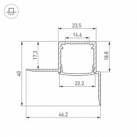 Профиль FANTOM-W20-H20-EDGE-2000 ANOD (Arlight, Алюминий)