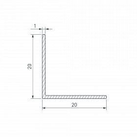 Уголок ARH-W20x20x1-3000 ANOD (Arlight, Алюминий)