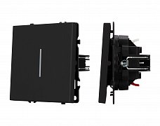 ARL NOBE Выключатель 1 кл подсветка софт-тач черный оникс SWT-MK01-SFPL-L-BK (250V, 10A) (Arlight, -)